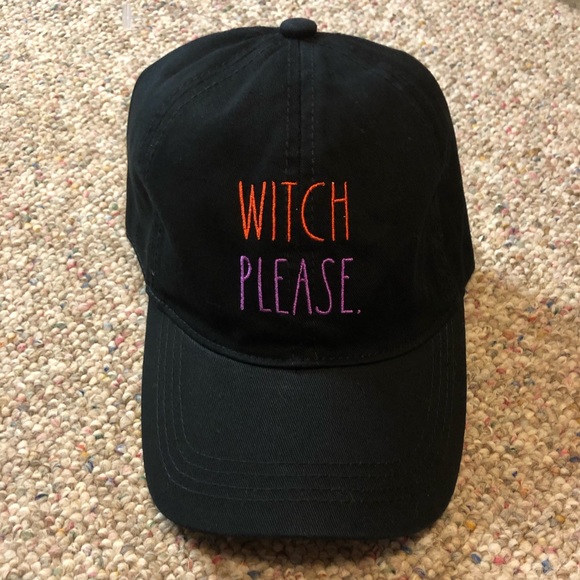 ๐ HP ๐ ๐ Rae Dunn WITCH PLEASE Baseball Hat Black - Picture 2 of 7